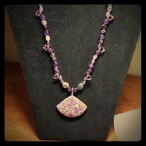 Amethyst necklace and earring set